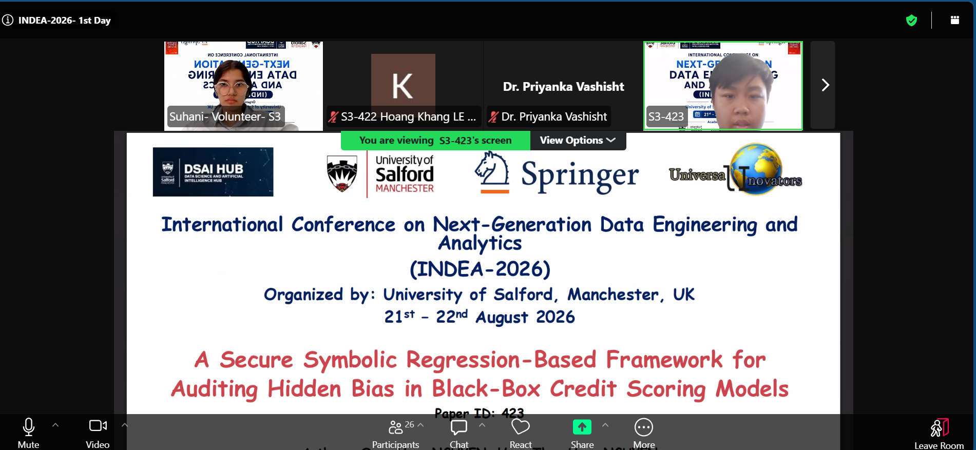 First International Conference on Next-Generation Data Engineering and Analytics (INDEA-2026) highlight 31